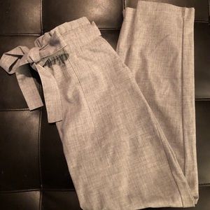 Gray Paper-bag Dress Pants